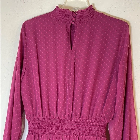 NWT. Nanette Lepore 12 Raspberry Radiance High Neck Long Sleeve Dress. - Picture 11 of 12